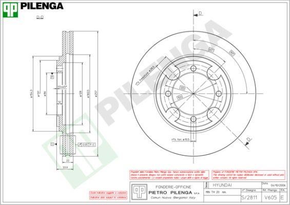 Pilenga V605 Диск гальмівний передній вентильований V605: Купити в Україні - Добра ціна на EXIST.UA!