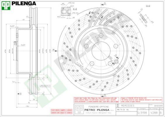 Pilenga V288 Диск гальмівний передній вентильований V288: Купити в Україні - Добра ціна на EXIST.UA!