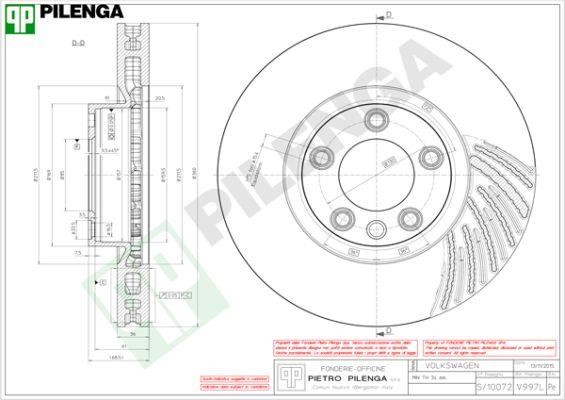 Pilenga V997L Диск гальмівний передній вентильований V997L: Купити в Україні - Добра ціна на EXIST.UA!