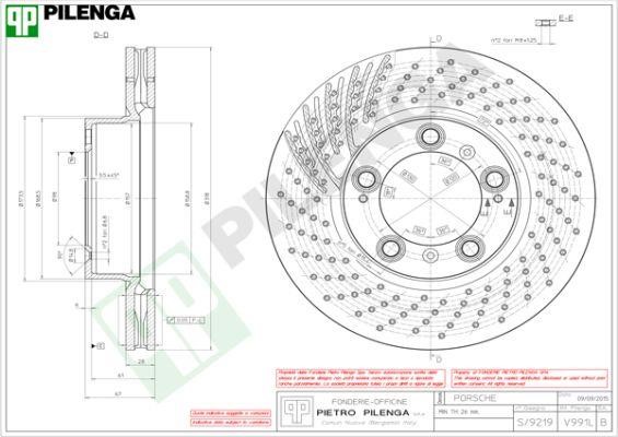 Pilenga V991L Диск гальмівний передній вентильований V991L: Купити в Україні - Добра ціна на EXIST.UA!
