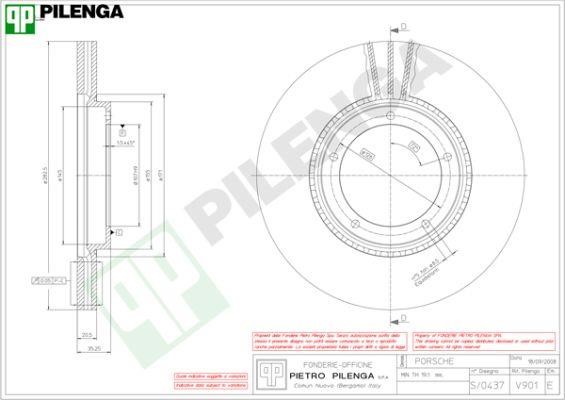 Pilenga V901 Диск гальмівний передній вентильований V901: Купити в Україні - Добра ціна на EXIST.UA!