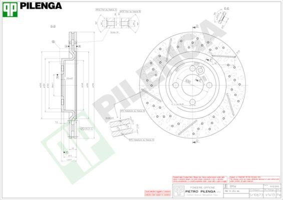 Pilenga V1413 Диск гальмівний передній вентильований V1413: Купити в Україні - Добра ціна на EXIST.UA!