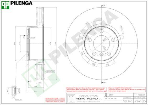 Pilenga V468 Диск гальмівний передній вентильований V468: Купити в Україні - Добра ціна на EXIST.UA!
