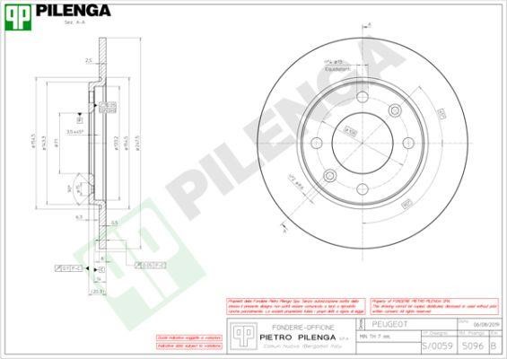 Pilenga 5096 Диск гальмівний задній невентильований 5096: Купити в Україні - Добра ціна на EXIST.UA!