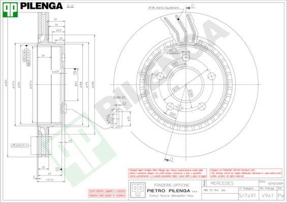 Pilenga V941 Диск гальмівний задній вентильований V941: Купити в Україні - Добра ціна на EXIST.UA!