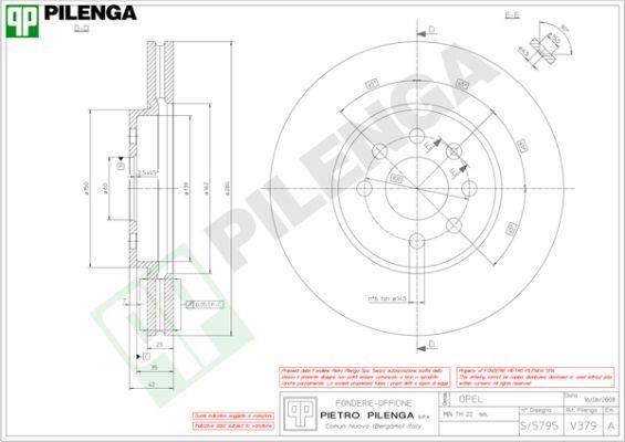 Pilenga V379 Диск гальмівний передній вентильований V379: Купити в Україні - Добра ціна на EXIST.UA!