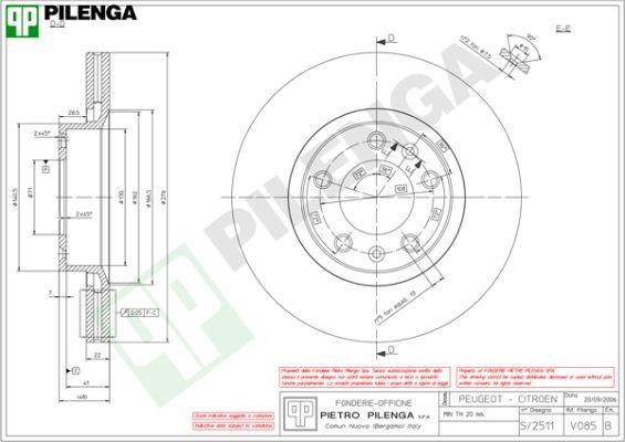 Pilenga V085 Диск гальмівний передній вентильований V085: Приваблива ціна - Купити в Україні на EXIST.UA!