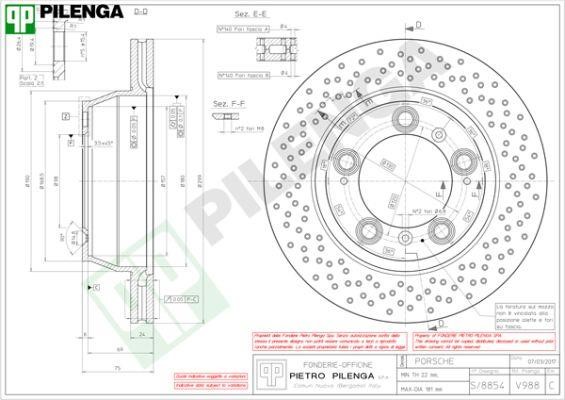 Pilenga V988 Диск гальмівний задній вентильований V988: Купити в Україні - Добра ціна на EXIST.UA!
