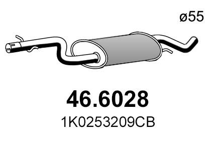 Asso 46.6028 Проміжний глушник 466028: Купити в Україні - Добра ціна на EXIST.UA!