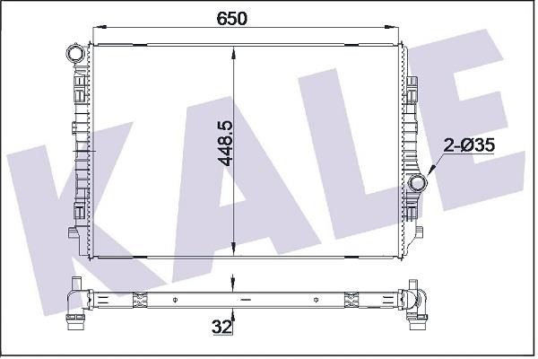 Kale Oto Radiator 355535 Радіатор охолодження двигуна 355535: Приваблива ціна - Купити в Україні на EXIST.UA!