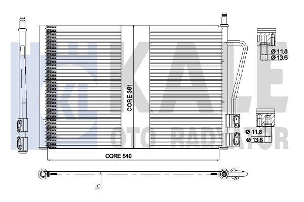 Kale Oto Radiator 378800 Радіатор кондиціонера (Конденсатор) 378800: Купити в Україні - Добра ціна на EXIST.UA!
