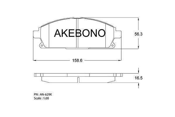 Akebono AN-629K Гальмівні колодки, комплект AN629K: Купити в Україні - Добра ціна на EXIST.UA!