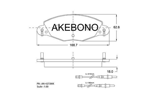 Akebono AN-4273WK Гальмівні колодки, комплект AN4273WK: Купити в Україні - Добра ціна на EXIST.UA!
