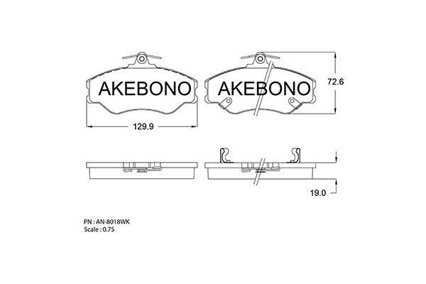 Akebono AN-8018WK Гальмівні колодки, комплект AN8018WK: Купити в Україні - Добра ціна на EXIST.UA!