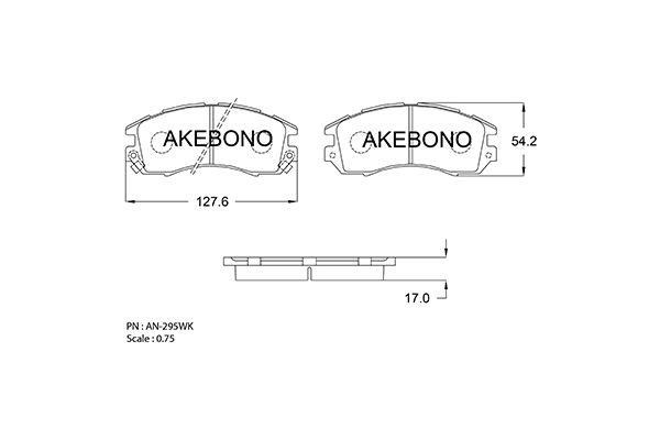 Akebono AN-295WK Гальмівні колодки, комплект AN295WK: Купити в Україні - Добра ціна на EXIST.UA!