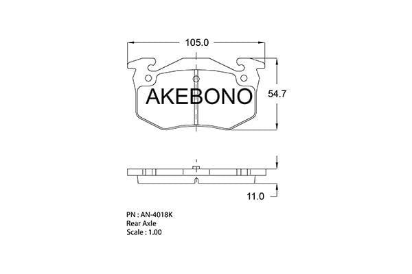 Akebono AN-4018KE Гальмівні колодки, комплект AN4018KE: Купити в Україні - Добра ціна на EXIST.UA!