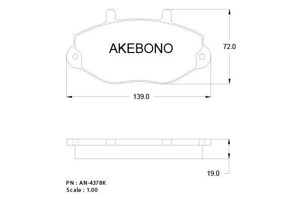 Akebono AN-4378KE Гальмівні колодки, комплект AN4378KE: Купити в Україні - Добра ціна на EXIST.UA!