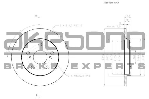 Akebono BN-0369E Диск гальмівний задній невентильований BN0369E: Купити в Україні - Добра ціна на EXIST.UA!