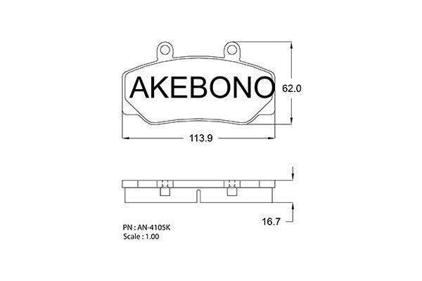 Akebono AN-4105K Гальмівні колодки, комплект AN4105K: Купити в Україні - Добра ціна на EXIST.UA!