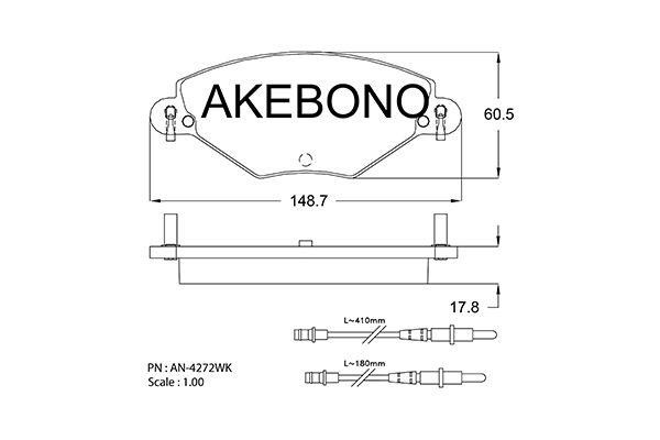 Akebono AN-4272WKE Гальмівні колодки, комплект AN4272WKE: Купити в Україні - Добра ціна на EXIST.UA!