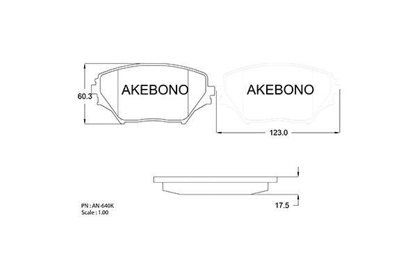 Akebono AN-640K Гальмівні колодки, комплект AN640K: Купити в Україні - Добра ціна на EXIST.UA!