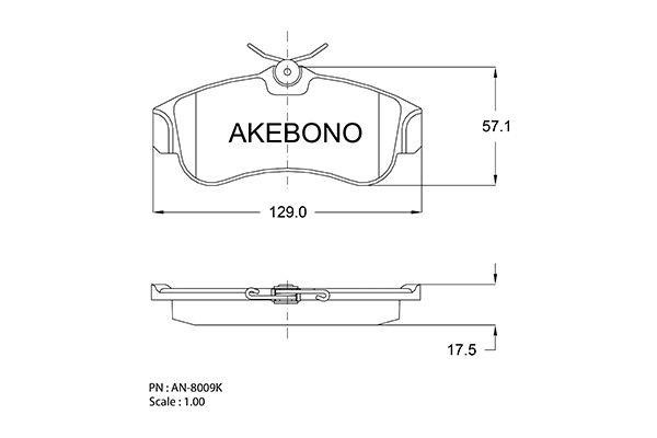 Akebono AN-8009K Гальмівні колодки, комплект AN8009K: Купити в Україні - Добра ціна на EXIST.UA!