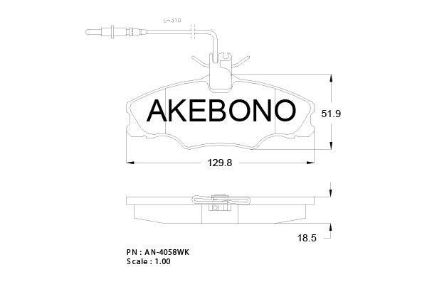 Akebono AN-4058WK Гальмівні колодки, комплект AN4058WK: Купити в Україні - Добра ціна на EXIST.UA!