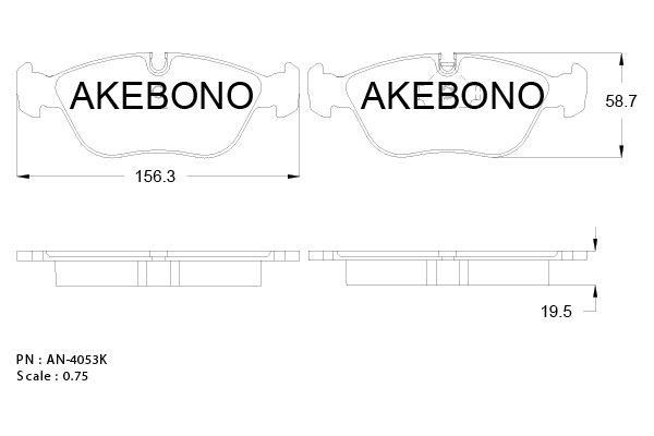 Akebono AN-4053KE Гальмівні колодки, комплект AN4053KE: Купити в Україні - Добра ціна на EXIST.UA!
