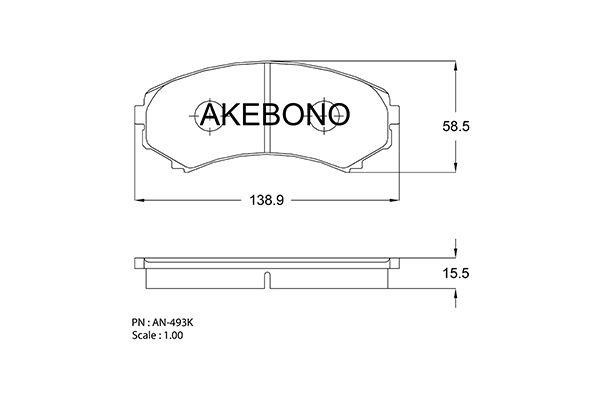 Akebono AN-493K Гальмівні колодки, комплект AN493K: Купити в Україні - Добра ціна на EXIST.UA!