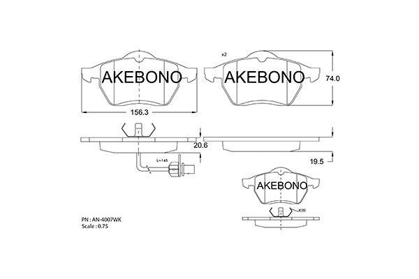 Akebono AN-4007WKE Гальмівні колодки, комплект AN4007WKE: Купити в Україні - Добра ціна на EXIST.UA!