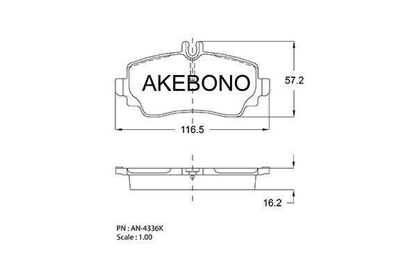 Akebono AN-4336K Гальмівні колодки, комплект AN4336K: Купити в Україні - Добра ціна на EXIST.UA!