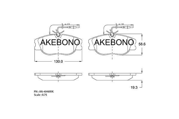 Akebono AN-4048WK Гальмівні колодки, комплект AN4048WK: Купити в Україні - Добра ціна на EXIST.UA!