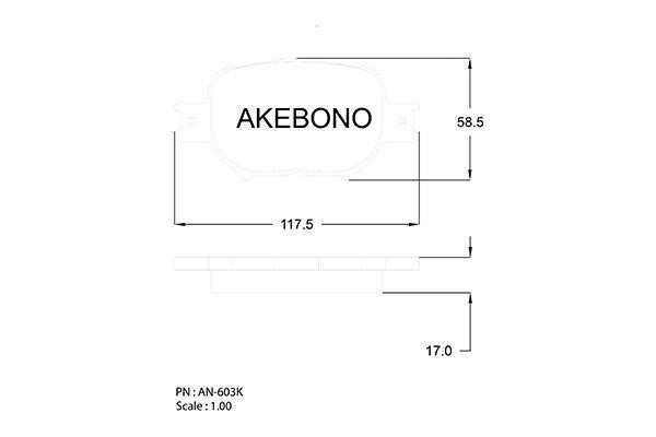 Akebono AN-603KE Гальмівні колодки, комплект AN603KE: Купити в Україні - Добра ціна на EXIST.UA!