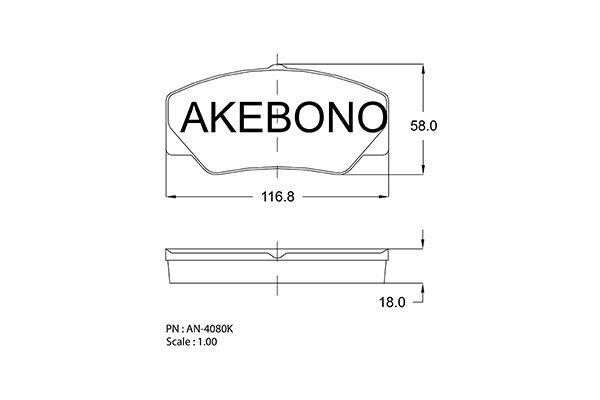 Akebono AN-4080KE Гальмівні колодки, комплект AN4080KE: Купити в Україні - Добра ціна на EXIST.UA!