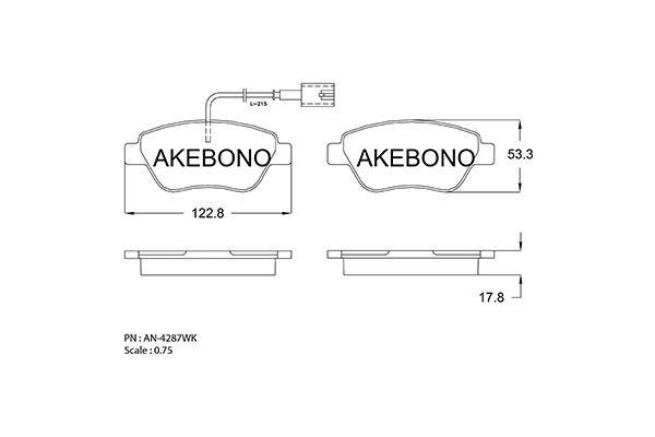 Akebono AN-4287WK Гальмівні колодки, комплект AN4287WK: Купити в Україні - Добра ціна на EXIST.UA!
