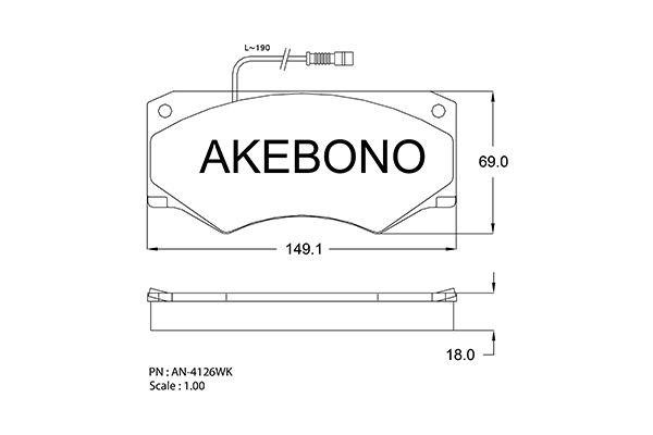 Akebono AN-4216WKE Гальмівні колодки, комплект AN4216WKE: Купити в Україні - Добра ціна на EXIST.UA!