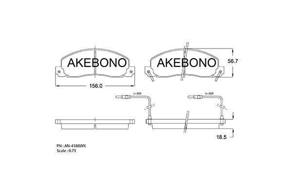 Akebono AN-4188WKE Гальмівні колодки, комплект AN4188WKE: Купити в Україні - Добра ціна на EXIST.UA!