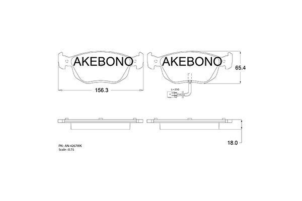 Akebono AN-4267WKE Гальмівні колодки, комплект AN4267WKE: Купити в Україні - Добра ціна на EXIST.UA!