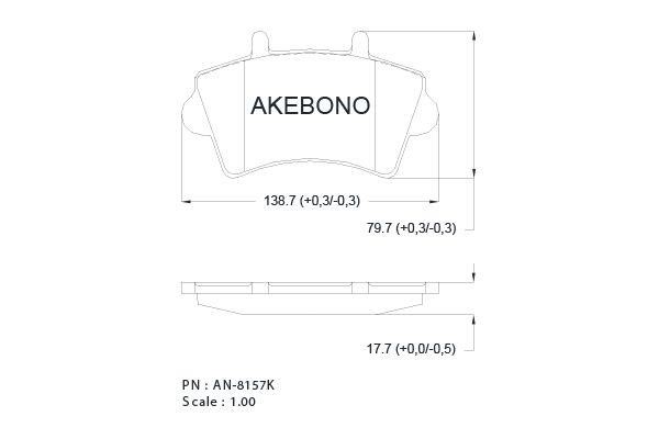 Akebono AN-8157KE Гальмівні колодки, комплект AN8157KE: Купити в Україні - Добра ціна на EXIST.UA!
