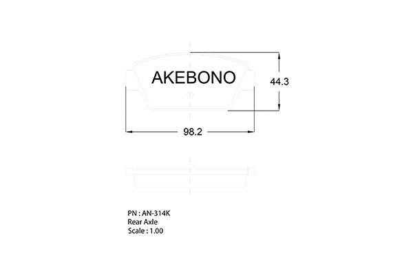Akebono AN-314KE Гальмівні колодки, комплект AN314KE: Купити в Україні - Добра ціна на EXIST.UA!