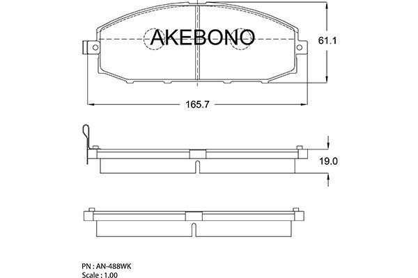Akebono AN-488WKE Гальмівні колодки, комплект AN488WKE: Купити в Україні - Добра ціна на EXIST.UA!