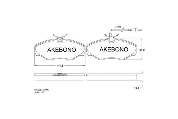 Akebono AN-4343WKE Гальмівні колодки, комплект AN4343WKE: Купити в Україні - Добра ціна на EXIST.UA!