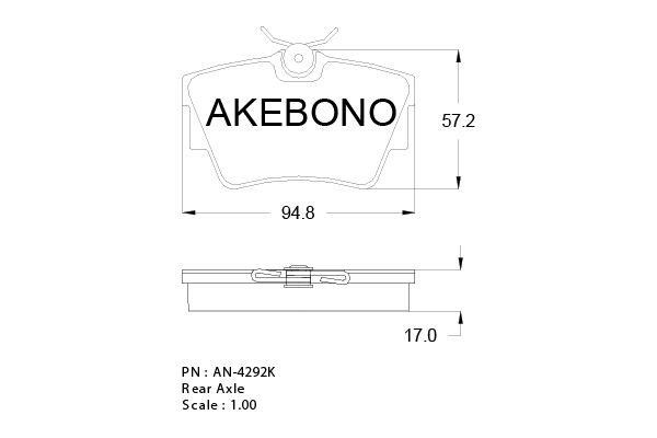 Akebono AN-4292K Гальмівні колодки, комплект AN4292K: Купити в Україні - Добра ціна на EXIST.UA!