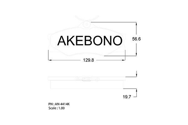 Akebono AN-4414K Гальмівні колодки, комплект AN4414K: Купити в Україні - Добра ціна на EXIST.UA!