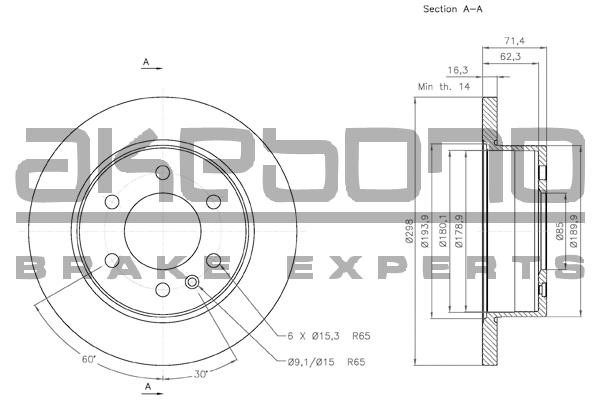 Akebono BN-0177E Диск гальмівний задній невентильований BN0177E: Купити в Україні - Добра ціна на EXIST.UA!