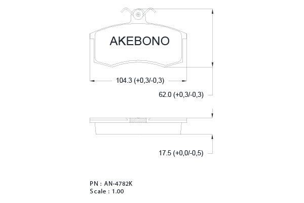 Akebono AN-4782KE Гальмівні колодки, комплект AN4782KE: Купити в Україні - Добра ціна на EXIST.UA!