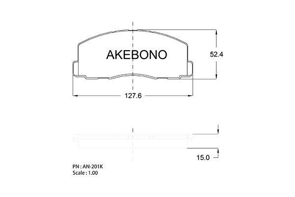 Akebono AN-201KE Гальмівні колодки, комплект AN201KE: Купити в Україні - Добра ціна на EXIST.UA!