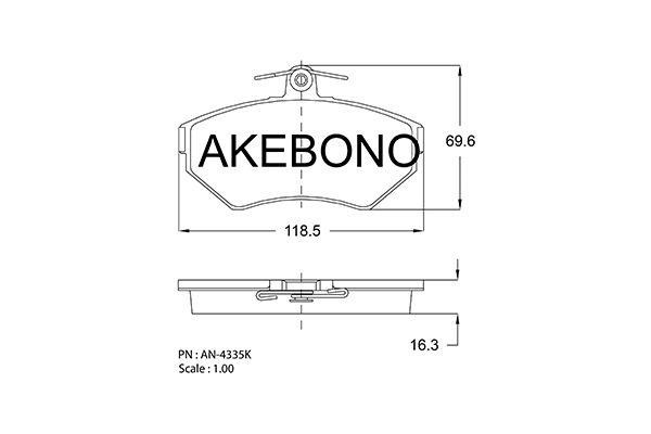 Akebono AN-4335K Гальмівні колодки, комплект AN4335K: Купити в Україні - Добра ціна на EXIST.UA!