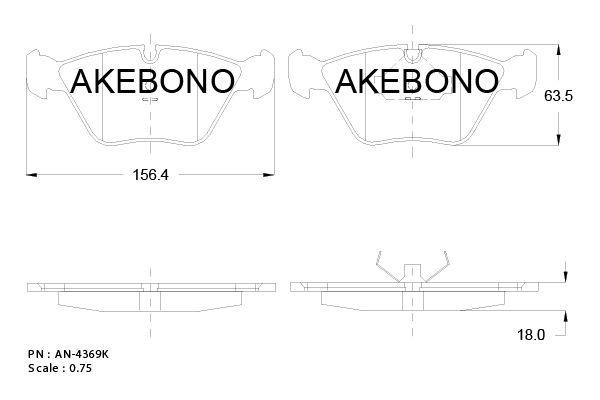 Akebono AN-4369KE Гальмівні колодки, комплект AN4369KE: Купити в Україні - Добра ціна на EXIST.UA!