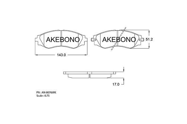 Akebono AN-8076WKE Гальмівні колодки, комплект AN8076WKE: Купити в Україні - Добра ціна на EXIST.UA!
